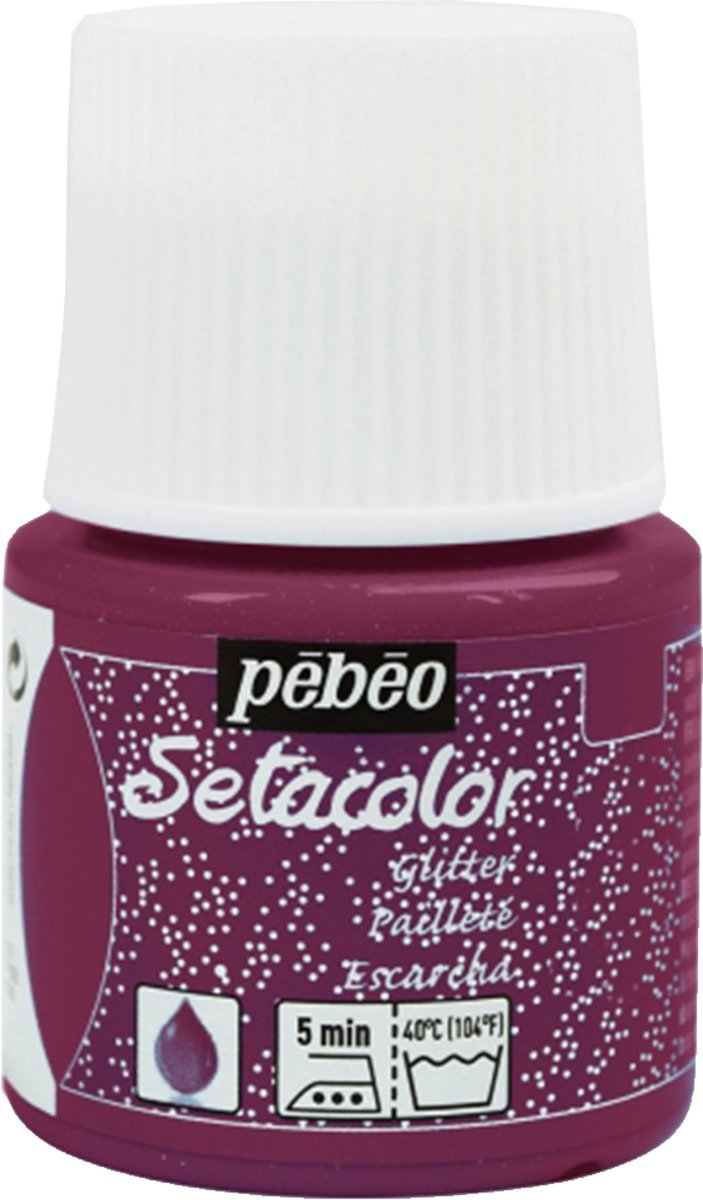 Pébéo Setacolor Glitter Tourmalijn Textielverf - 45ml textielverf voor lichte stoffen