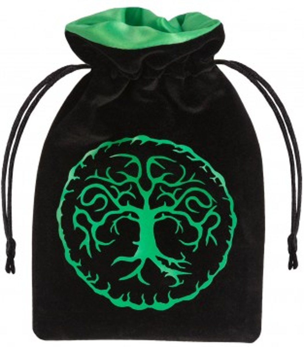 Tree of life dice bag Black and green