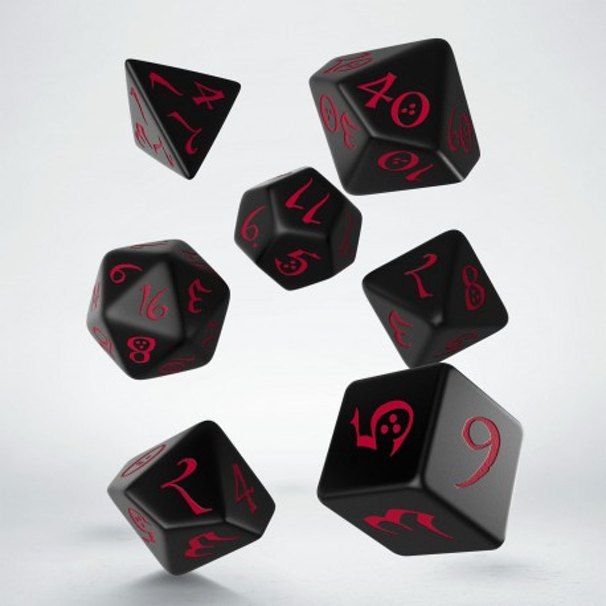 Classic RPG Black & red Dice Set