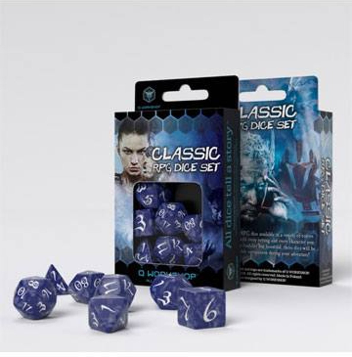 Classic RPG Dice Set cobalt & white (7)