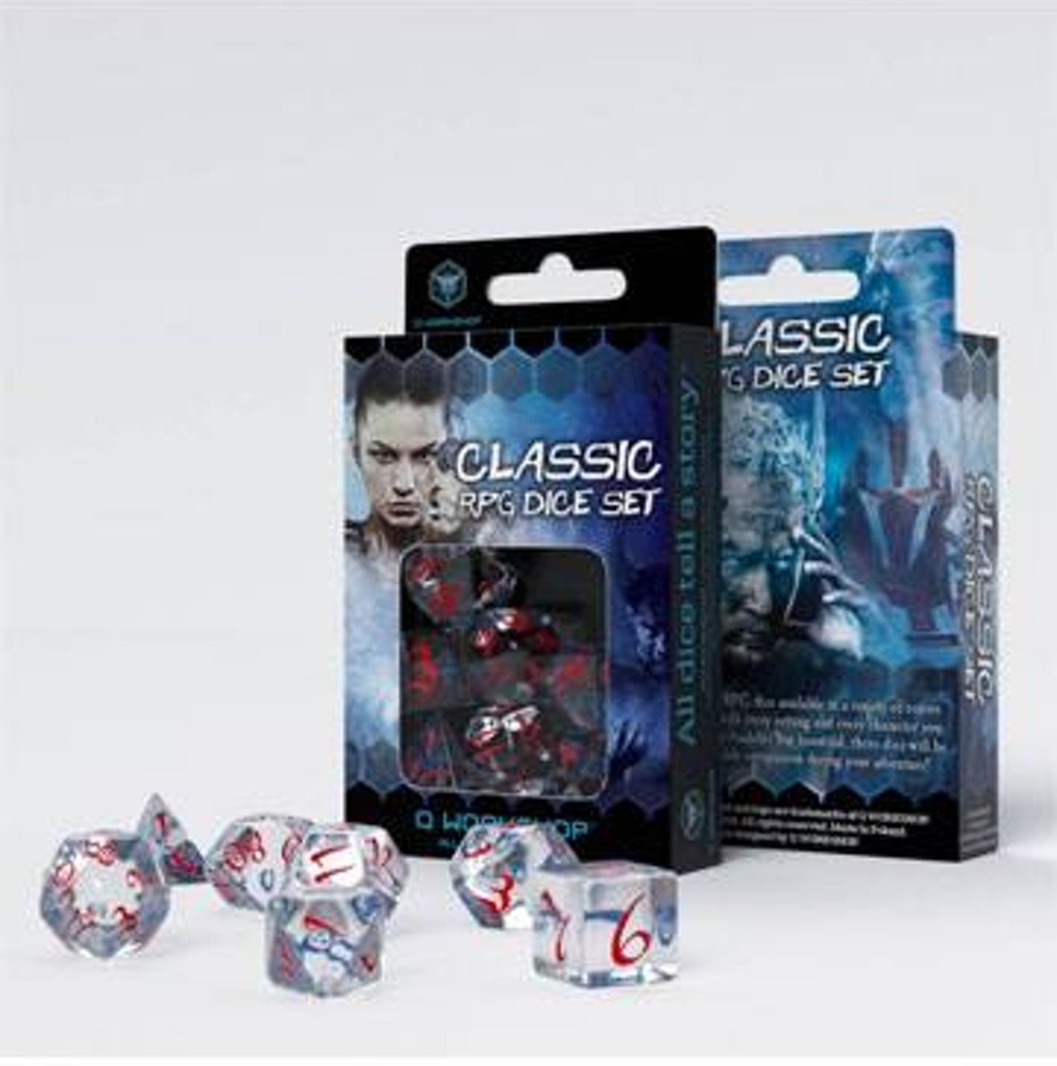 Classic RPG Dice Set translucent & blue-red (7)