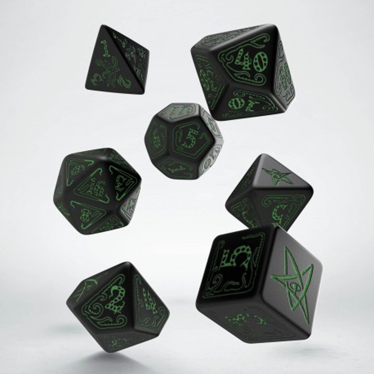 Polydice Set Q-Workshop Call of Cthulhu Black & Green