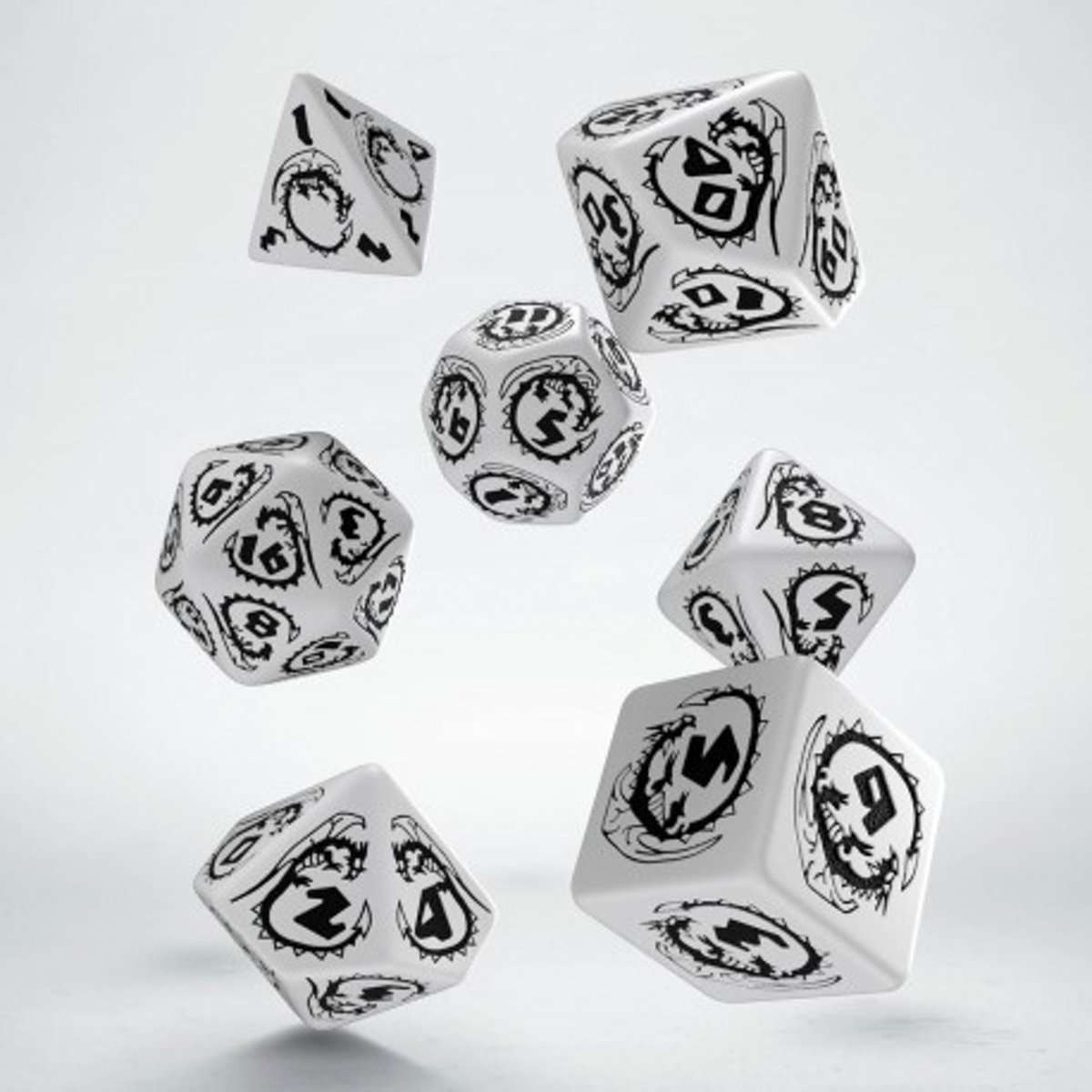 Polydice Set Q-Workshop Dragons White & Black