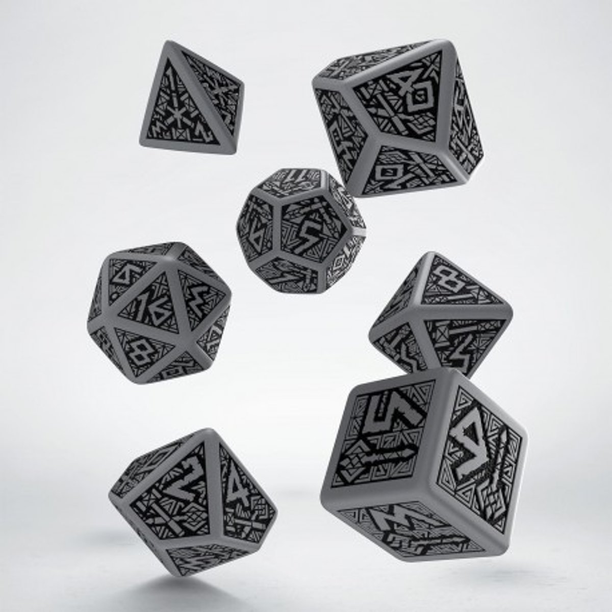 Polydice Set Q-Workshop Dwarven Gray & Black