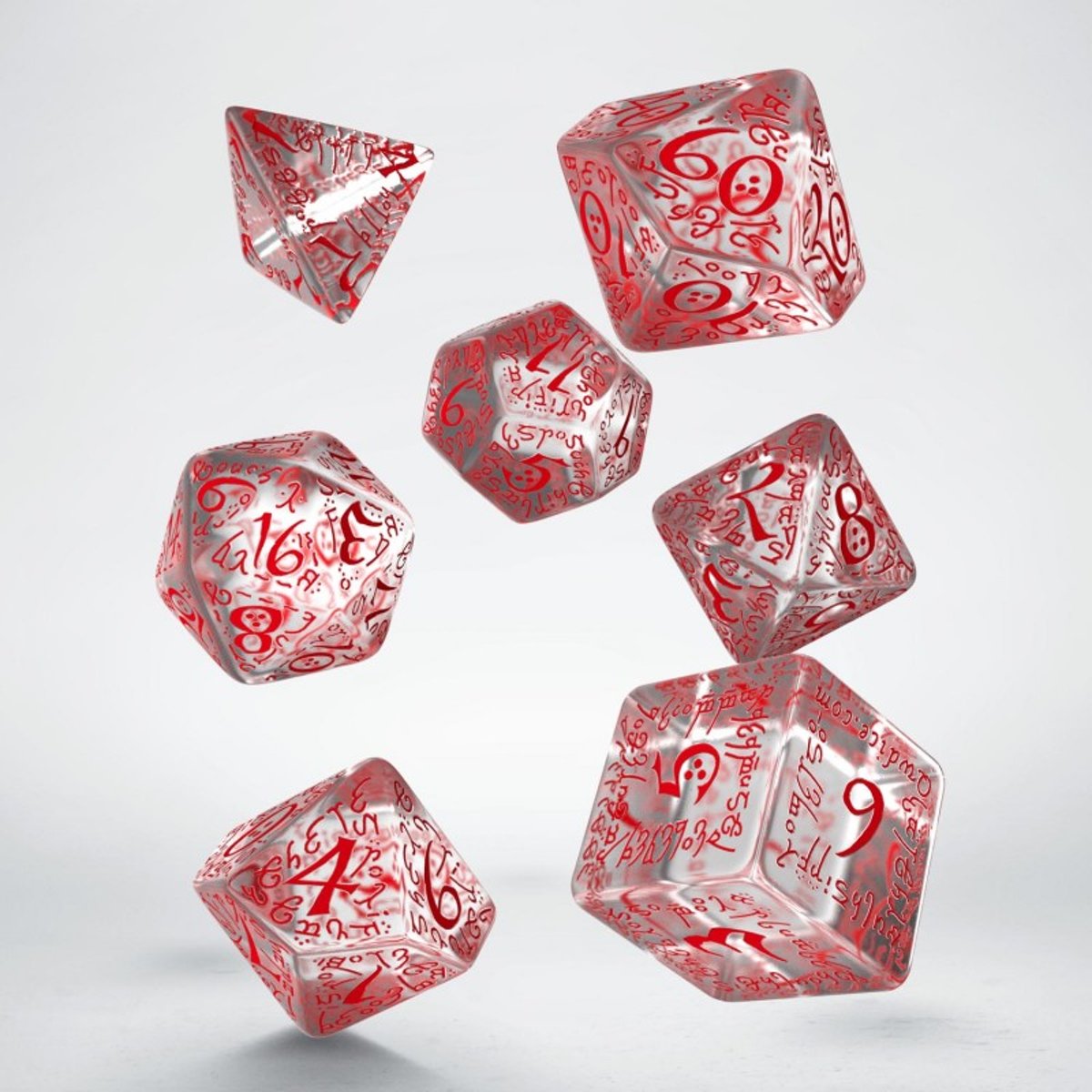 Polydice Set Q-Workshop Elvish Translucent & Red