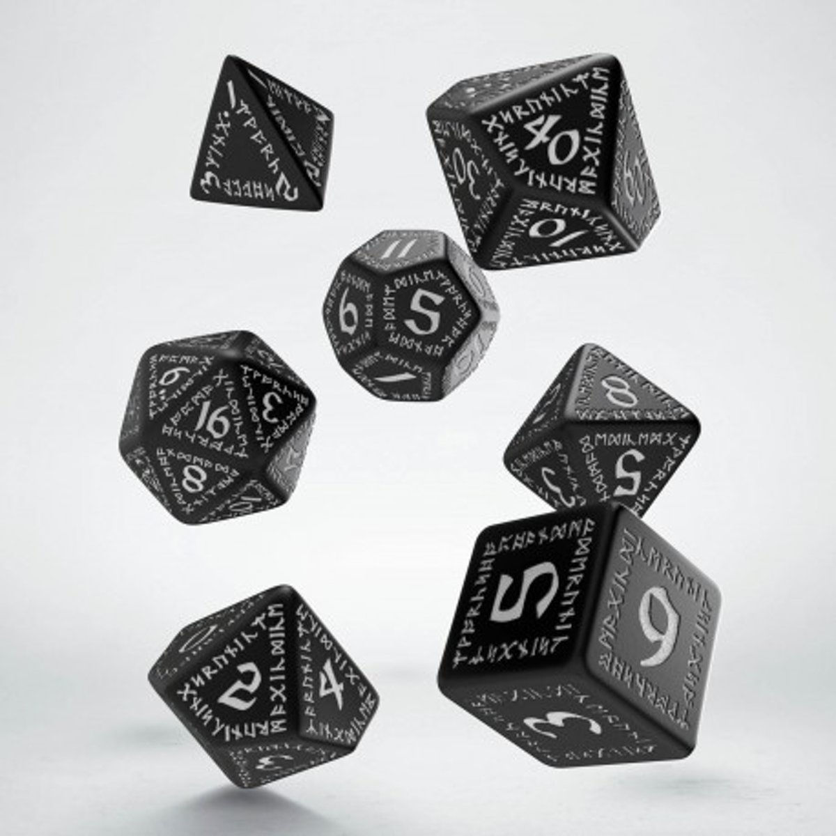 Polydice Set Q-Workshop Runic Black & White