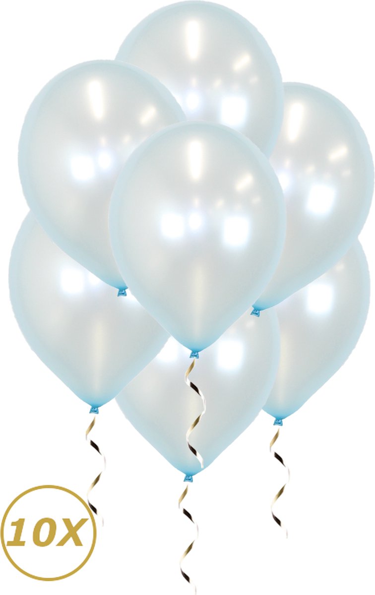 Baby Blauwe Helium Ballonnen Gender Reveal Versiering Feest Versiering Ballon BabyShower Metallic Blauw - 10 Stuks