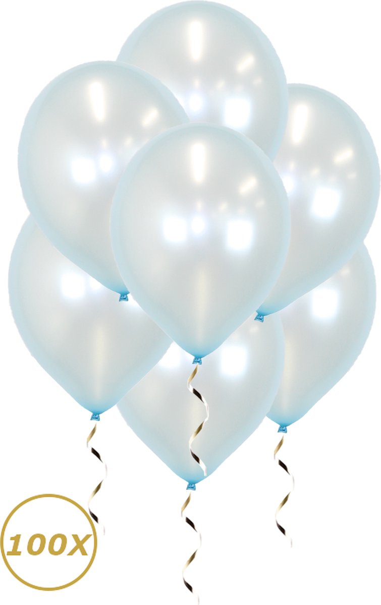 Baby Blauwe Helium Ballonnen Gender Reveal Versiering Feest Versiering Ballon BabyShower Metallic Blauw - 100 Stuks