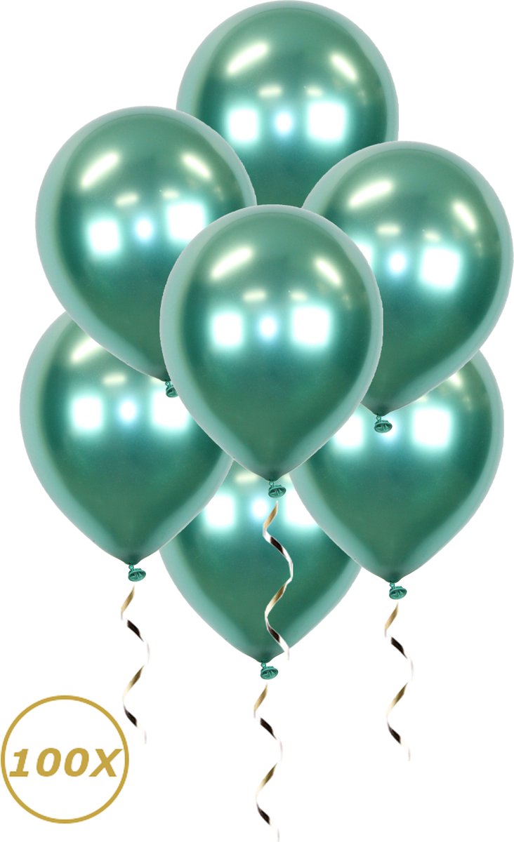 Groene Helium Ballonnen 2022 NYE Verjaardag Versiering Feest Versiering Ballon Chrome Groen Luxe Decoratie - 100 Stuks