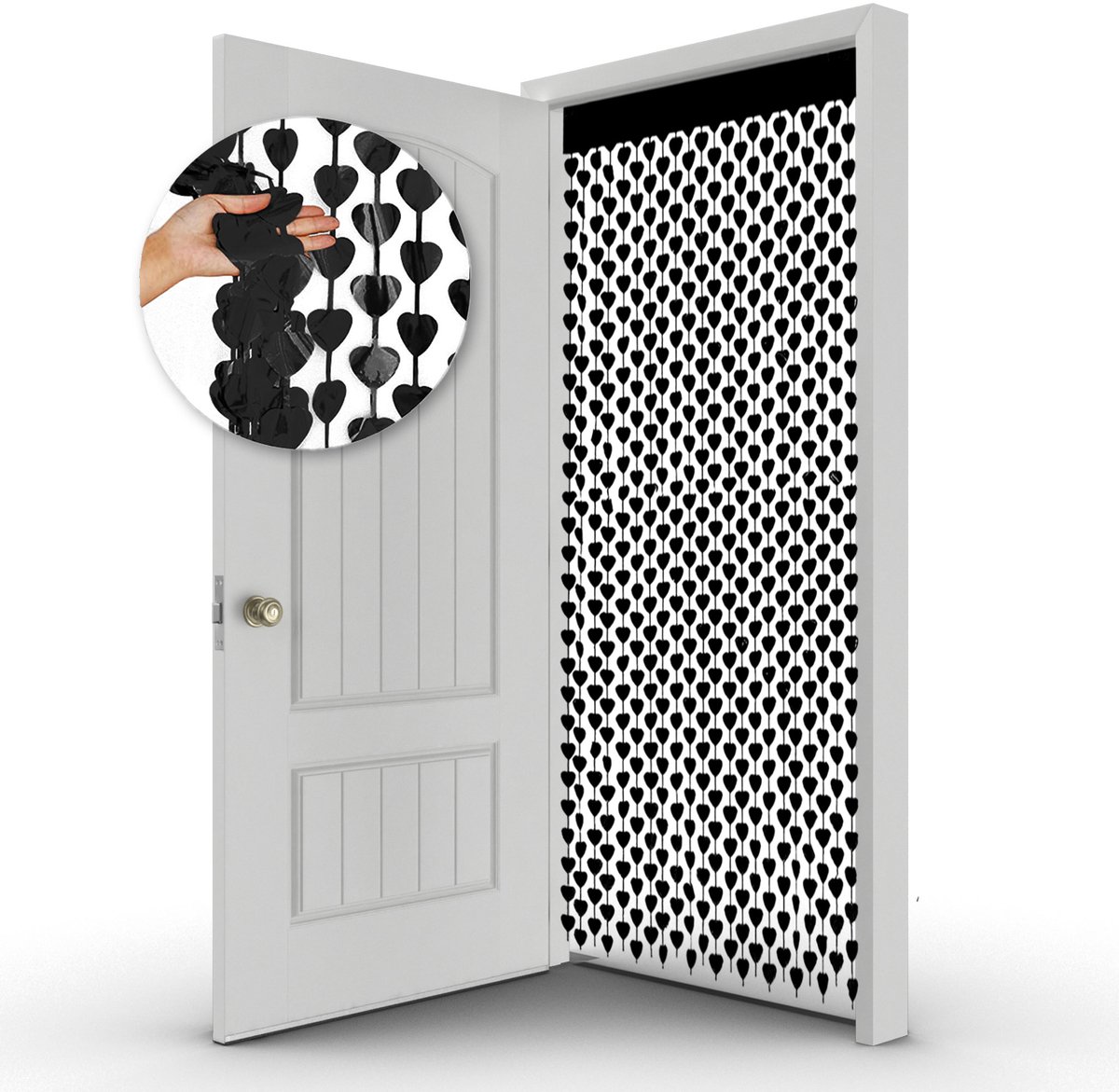 Hartjes Valentijn Decoratie Valentijn Versiering Backdrop Glittergordijn Deurgordijn Zwart Glitter Deur Folie Gordijn