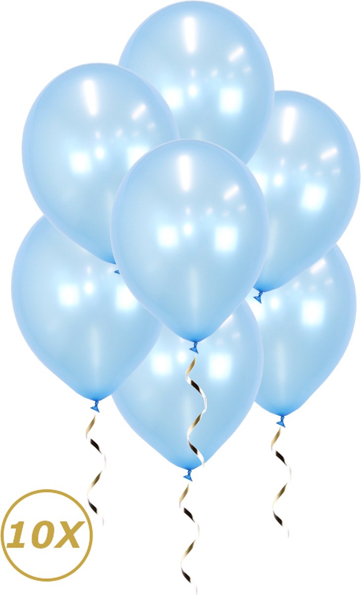 Licht Blauwe Helium Ballonnen Gender Reveal Versiering Feest Versiering Ballon BabyShower Metallic Blauw - 10 Stuks