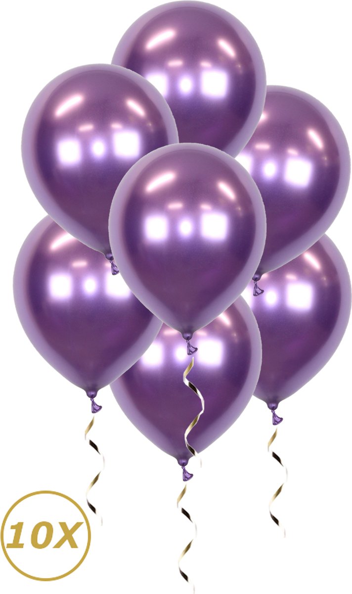 Paarse Helium Ballonnen 2022 NYE Verjaardag Versiering Feest Versiering Ballon Chrome Paars Luxe Decoratie - 10 Stuks