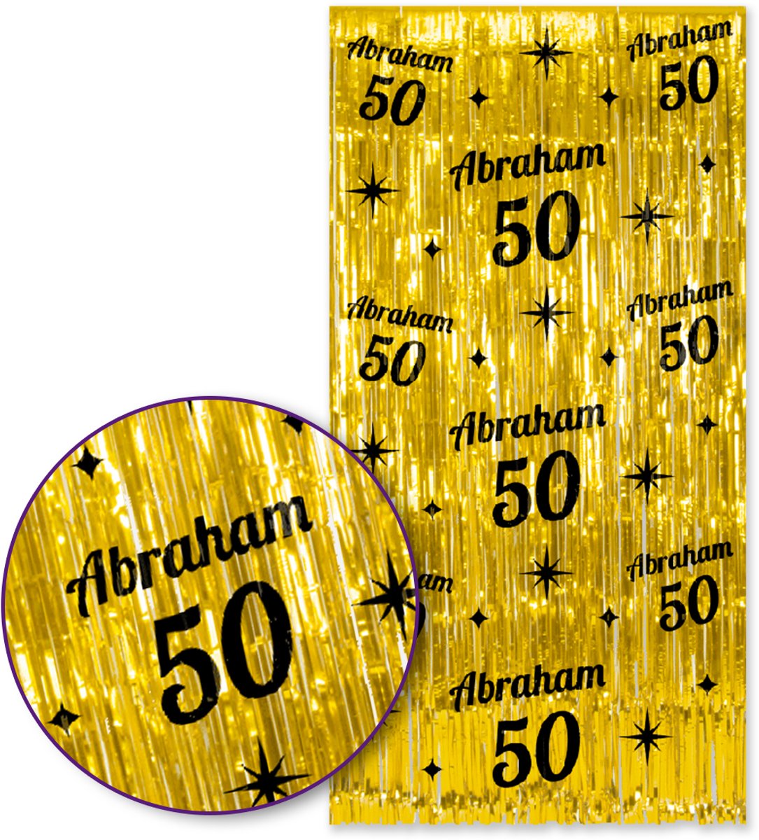   – Abraham Foliegordijn – Goud & Zwart – 100×200 cm – Zelfklevend – Feest Versiering – Backdrop