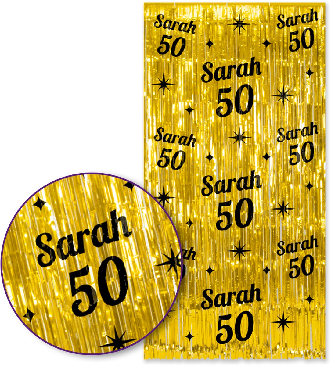   – Sarah Foliegordijn – Goud & Zwart – 100×200 cm – Zelfklevend – Feest Versiering – Backdrop