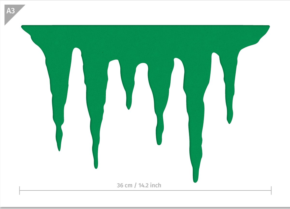 A3 Ijspegels Sjabloon - Kunststof Stencil - Uitsnede is 36 cm breed - Geschikt als raam decoratie sjabloon