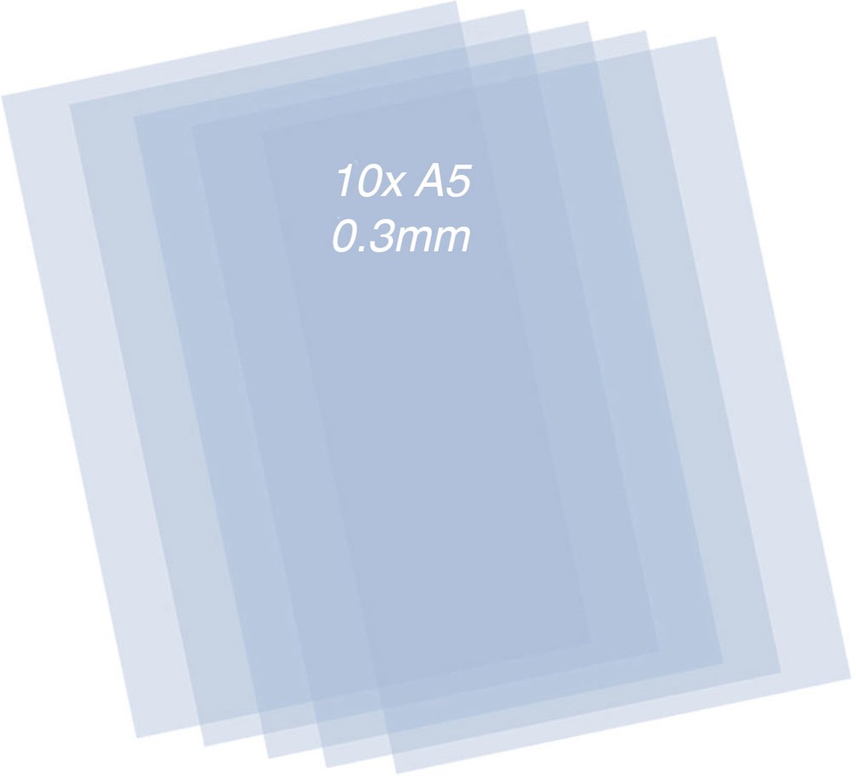 QBIX Plastic Mylar Vellen - 10 stuks A5 Formaat Transparante Kunststof - 0.3mm dikte