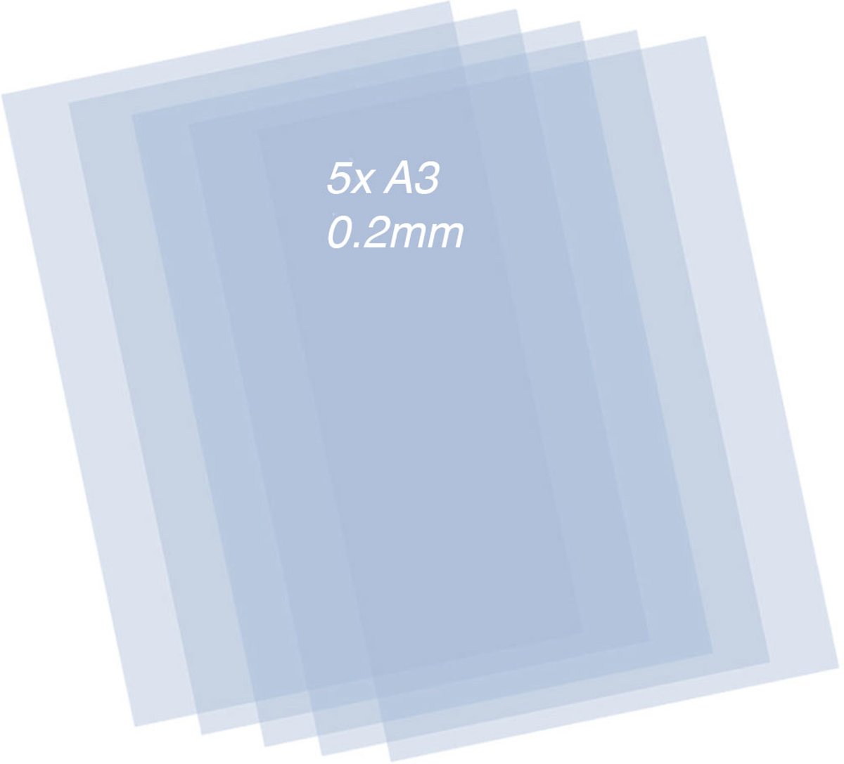 QBIX Plastic Mylar Vellen - 5 stuks A3 Formaat Transparante Kunststof - 0.3mm dikte