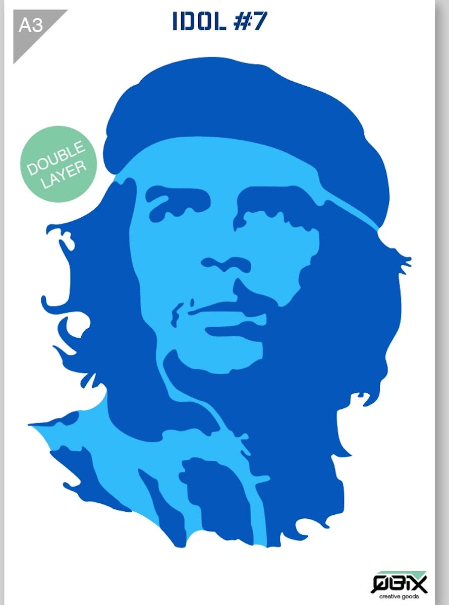 Sjabloon Che Guevara Kunststof Stencil A3 42 x 29,7 cm - 2-laags