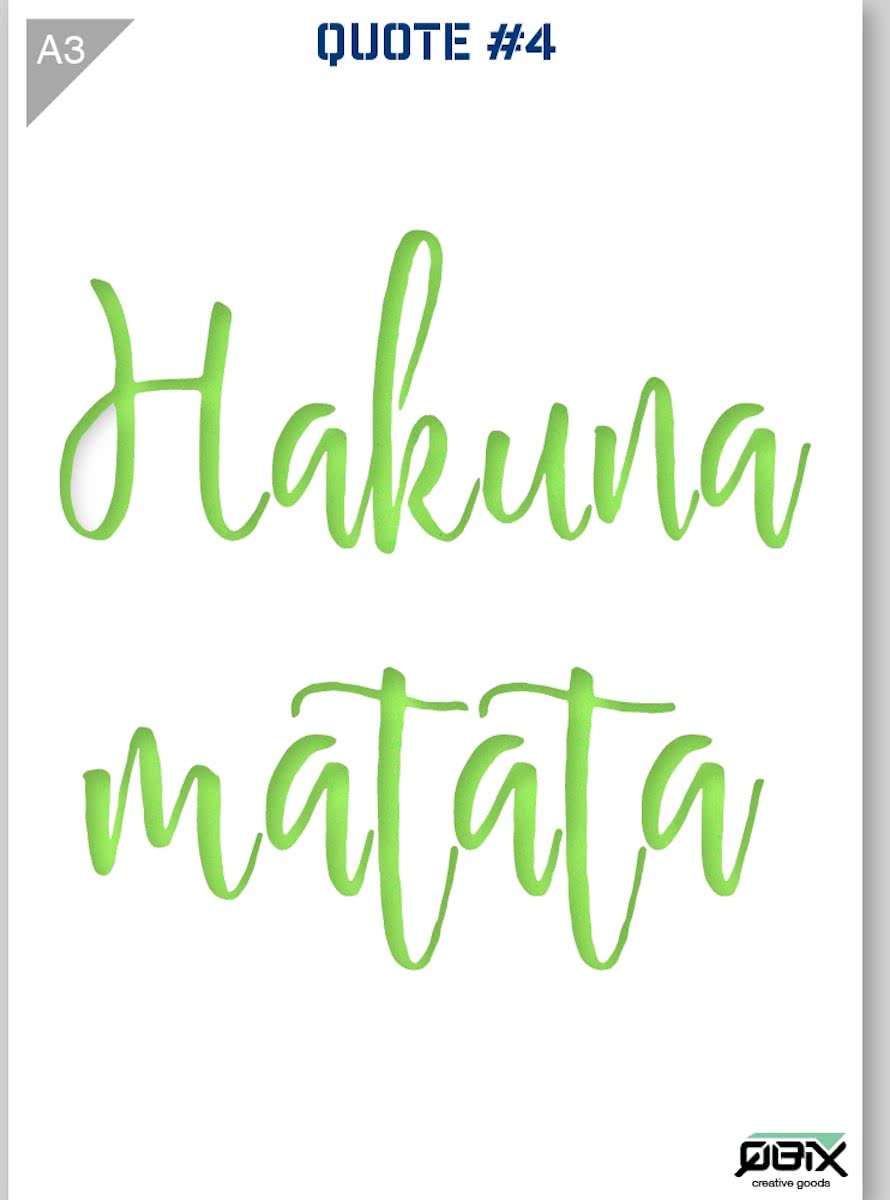 Sjabloon Hakuna Matata Quote Kunststof Stencil A3 42 x 29,7 cm