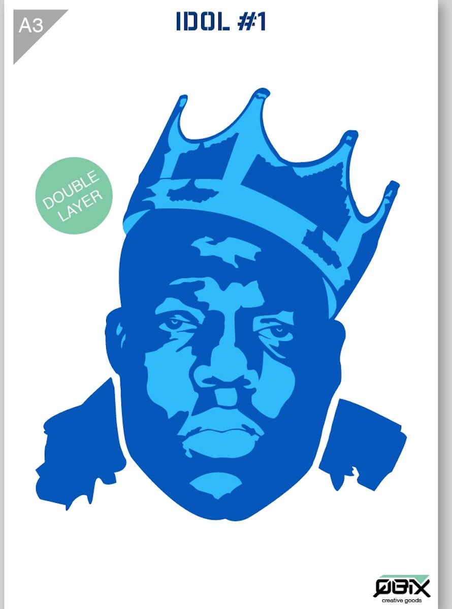 Sjabloon Notorious BIG Kunststof Stencil A3 42 x 29,7 cm - 2-laags