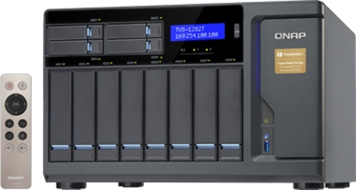 12-Bay TurboNAS/ SATA 6G/ Core i5-65003.6 GHz/ 16GB RAM/ 4-LAN/ 2x 10Gbase-T/2x Thunderbolt port iSCSI/ RAID 0/1/ 5/6/ 10/ 5+spare/ 6+spare/ 10+spare/ globa