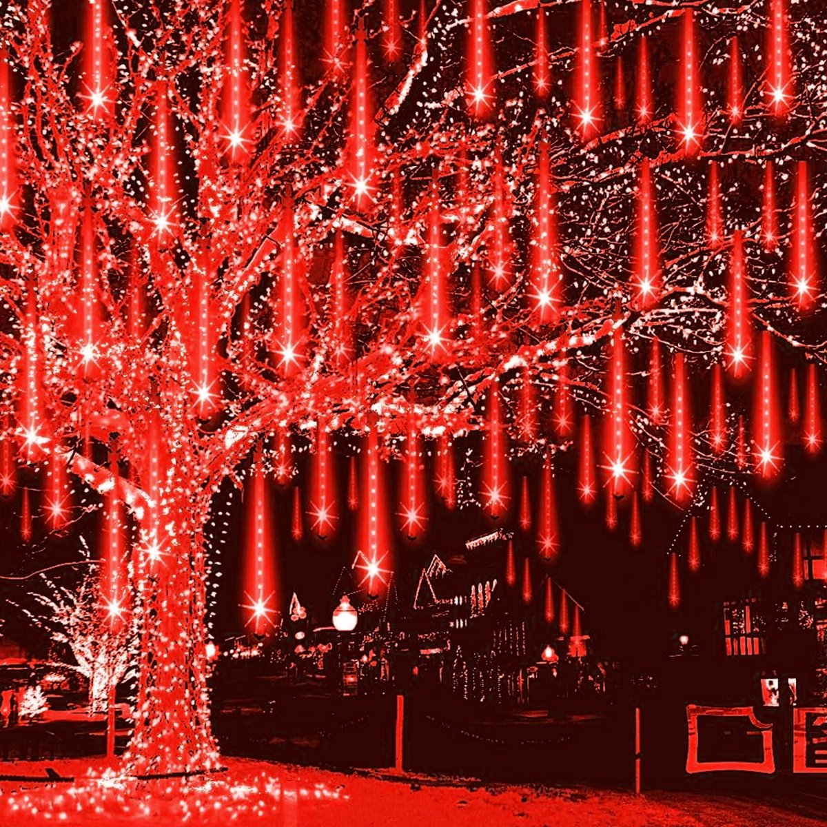 Buiten Kerstverlichting - Waterdichte Meteor Douchelampen - LED Lage Spanning Decoraties - Voor Boom, Feest, Huwelijk, Halloween - Festivalverlichting - Multicolor - 30CM - 8 Stuks