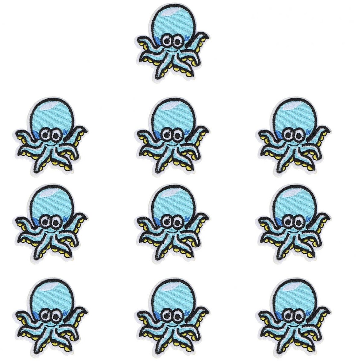 QTTVBTNA - 10 Stuks Geborduurde Strijk- en Naadapplicaties, Zeester & Octopus Lapjes Set - Leuke Stoffen Stickers voor Kleding, Schoenen & Tassen - Personaliseer Je Kleding & Accessoires met Dieren Motieven