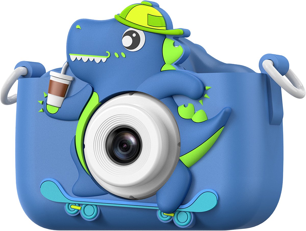   - Kindercamera - Dinosaurus Speelgoedcamera met Zachte Hoes - Fotocamera voor Kinderen 3-12 Jaar - Zelfontspanner, Video Opname - Cadeau voor Meisjes & Jongens (Kerstcadeau, Verjaardag) - Blauw