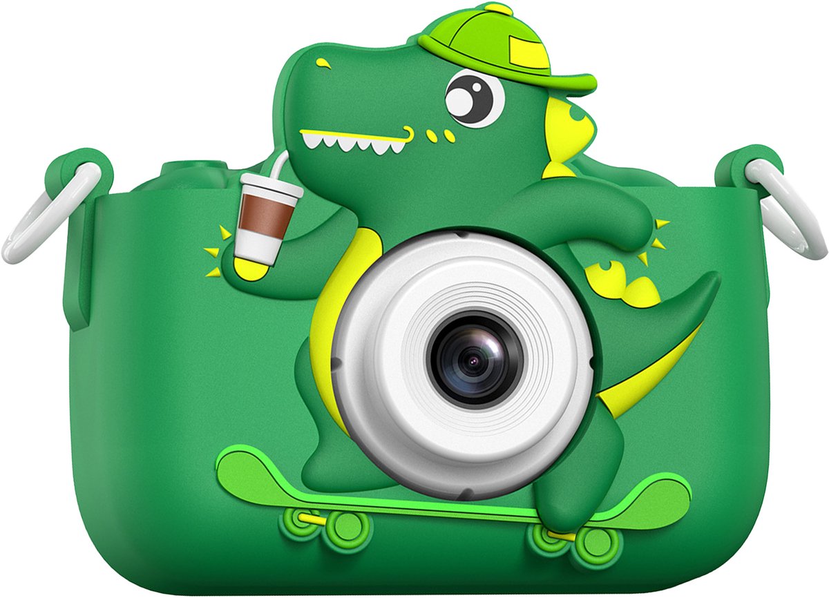   - Kindercamera - Dinosaurus Speelgoedcamera met Zachte Hoes - Fotocamera voor Kinderen 3-12 Jaar - Zelfontspanner, Video Opname - Cadeau voor Meisjes & Jongens (Kerstcadeau, Verjaardag) - Groen