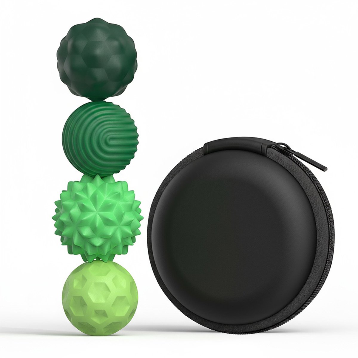 QTTVBTNA - Magnetische Focusballen - Sensorische Stressballen - Stressverlichting & Ontspanning - Voor Volwassenen & Kinderen - Groen - Ø3cm - Set van 4