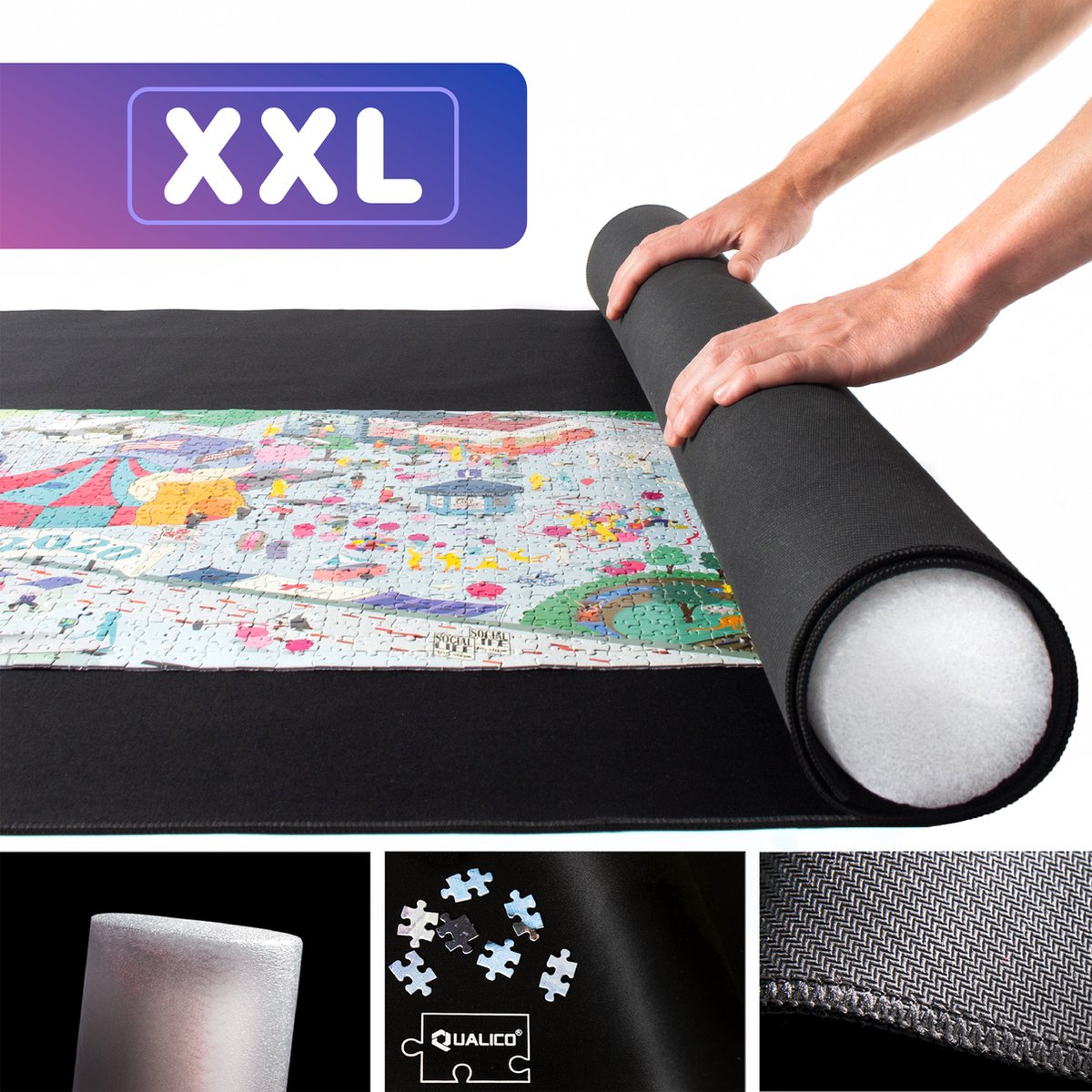 Luxe XXL Antislip   met Foamtube voor Legpuzzels van 500, 1000, 1500 tot +3000 Stukjes - 95 x 150cm