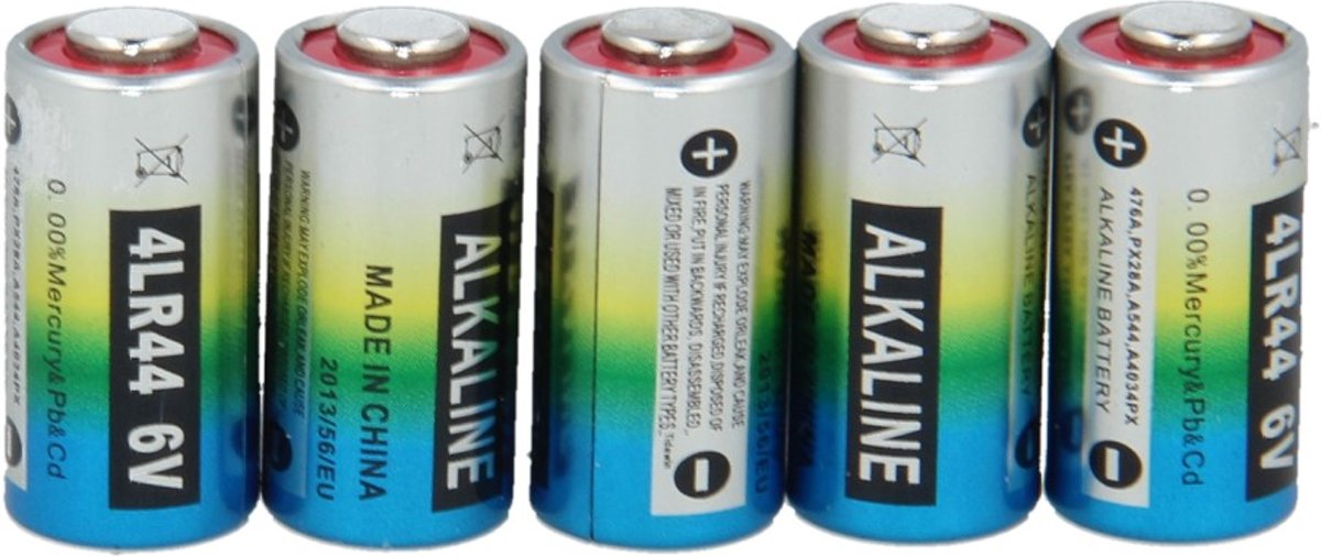 5x Alkaline Batterij 6V 4LR44 28A 4AG13 476A PX28A Fotobatterij