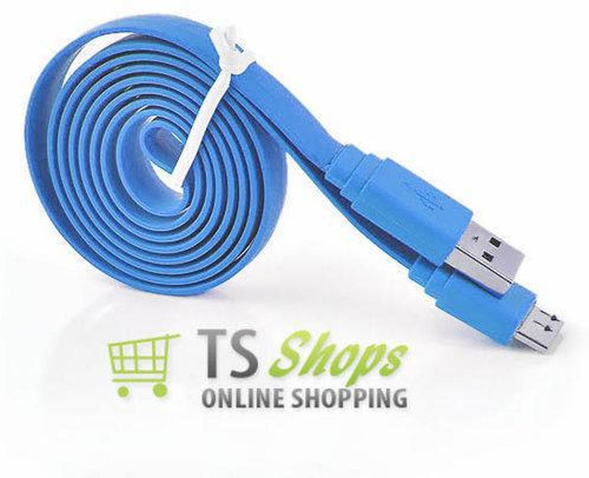 Micro USB 3.0 Kabel Datacable 1 meter Universeel Licht Blauw Light Blue