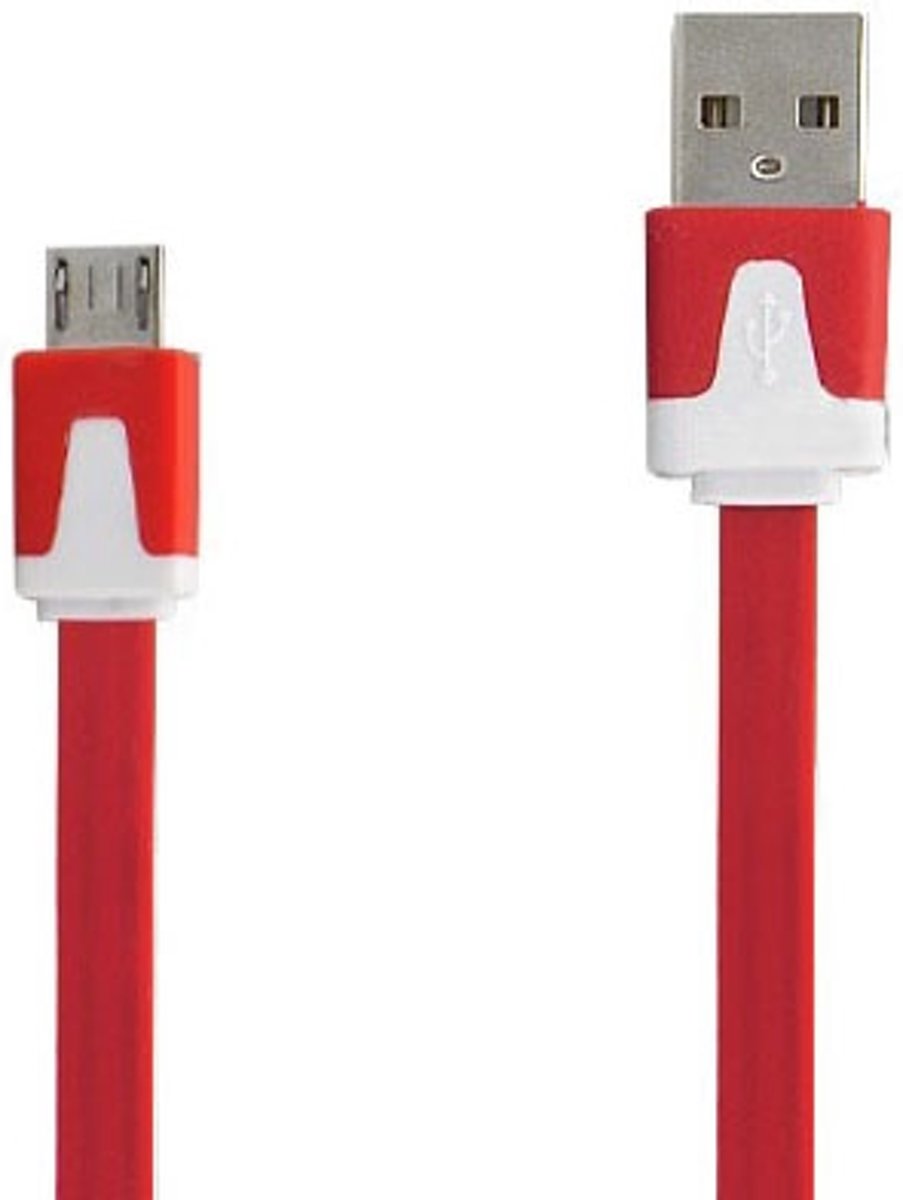 Micro USB Kabel Datacable 2 meter Universeel Rood Red