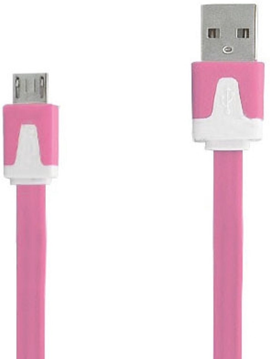 Micro USB Kabel Datacable 2 meter Universeel Roze Pink