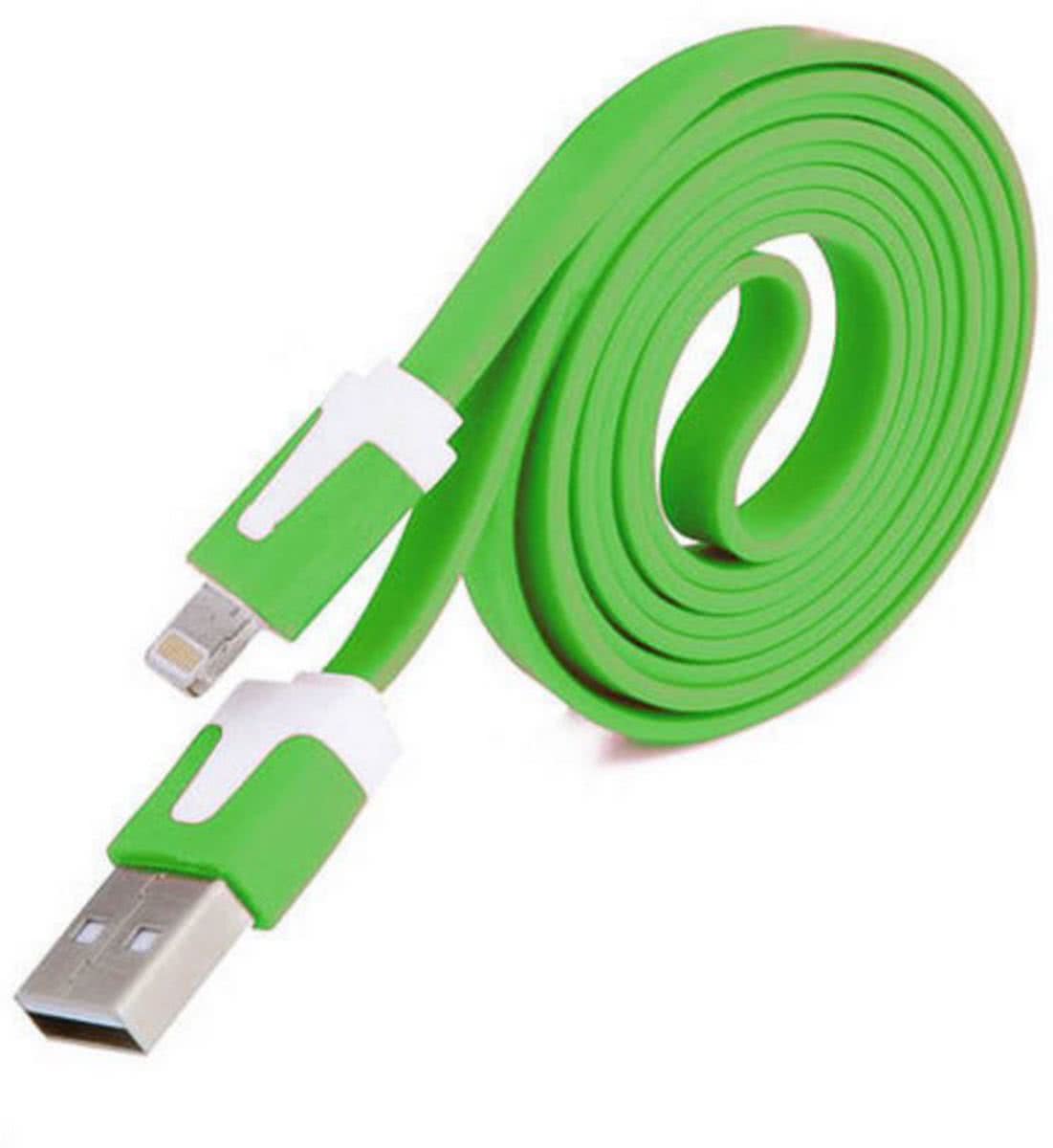 Micro USB Lightning Kabel Datacable 1 meter iPhone 5 / 5S / 5C en iPad mini 1, 2 Retina Groen Green