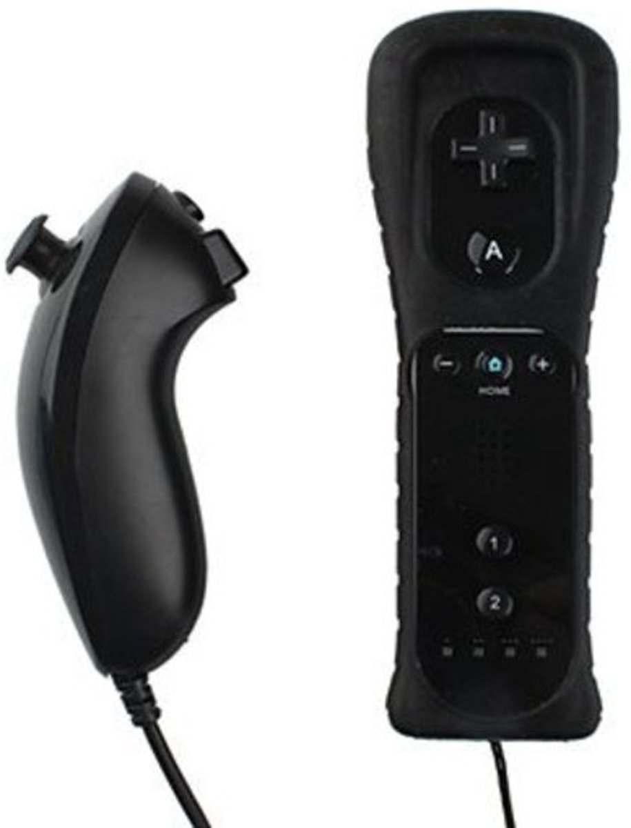 Motion Plus Controller + Nunchuk Controller - Zwart voor Nintendo Wii + Wii U