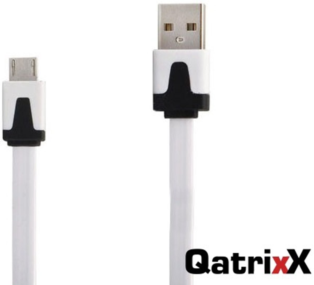 Platte Datakabel Micro USB 1 meter Wit voor Acer Liquid E2