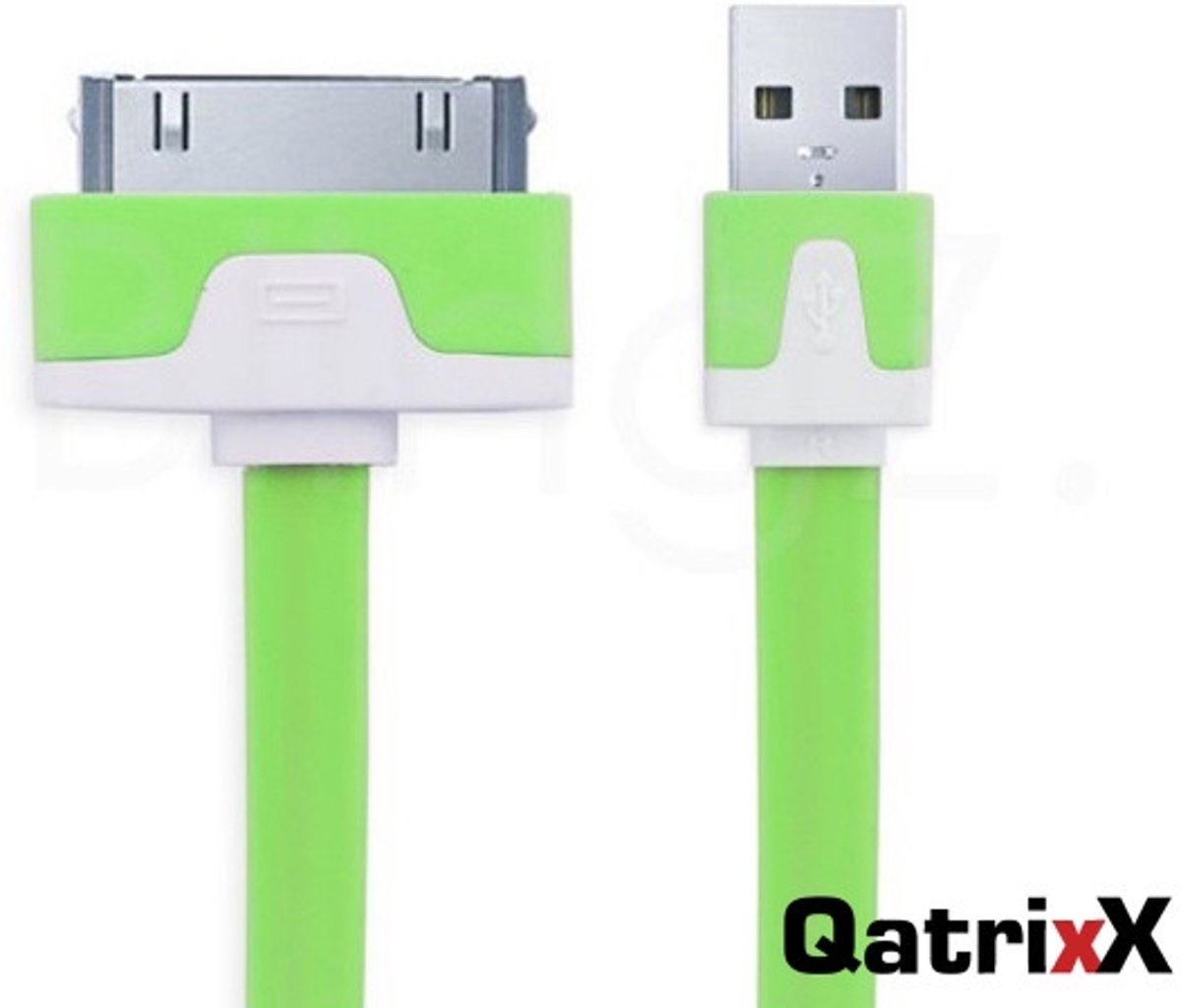 Platte USB Datakabel Groen 1 meter voor Apple iPad 2