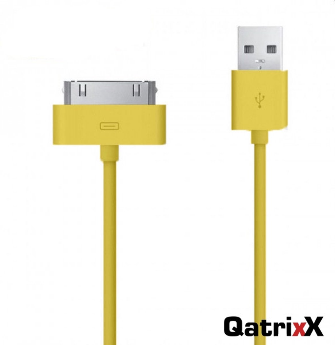 Ronde USB Datakabel Geel 1 meter voor Apple iPad 2