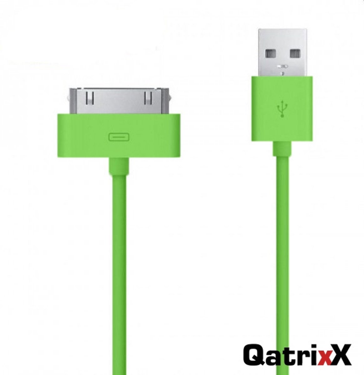 Ronde USB Datakabel Groen 1 meter voor Apple iPad 2