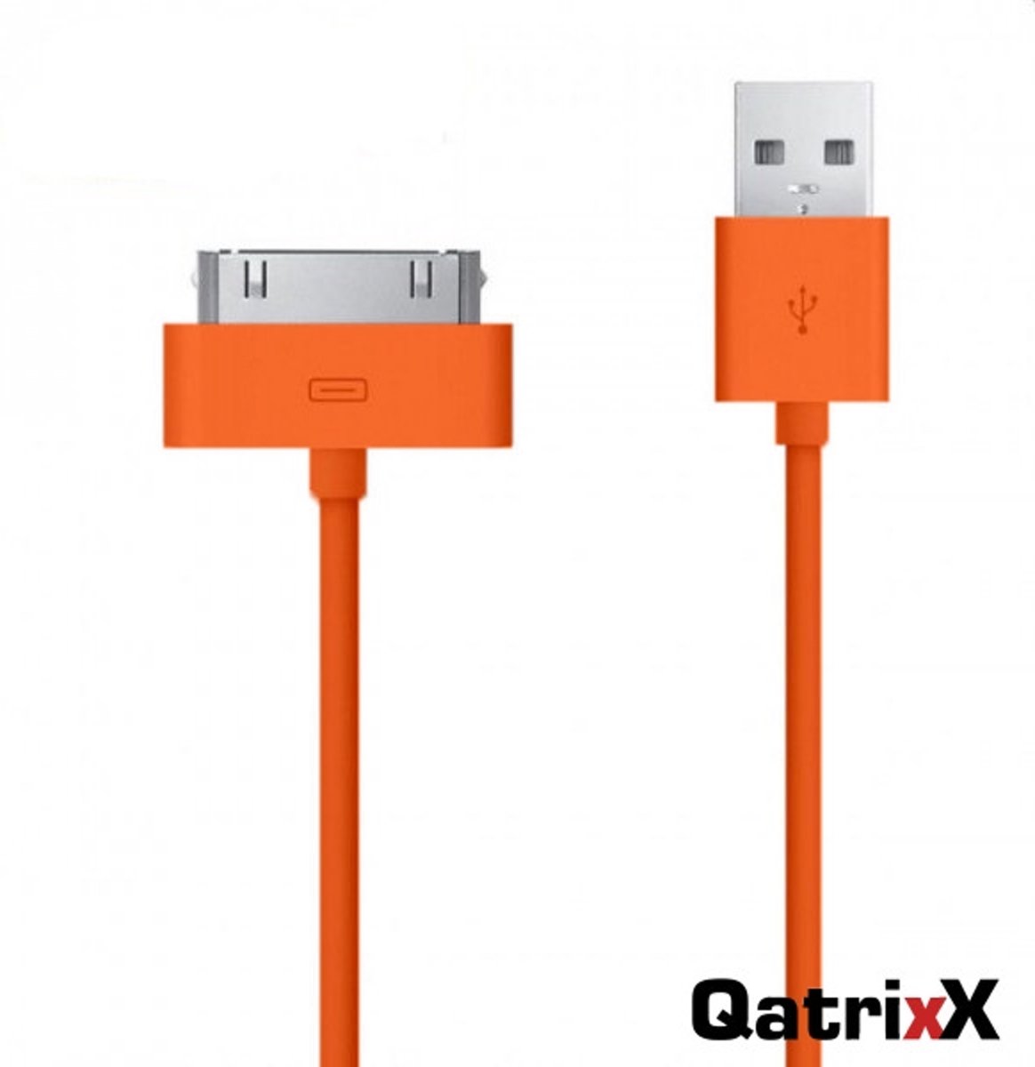 Ronde USB Datakabel Oranje 1 meter voor Apple iPad 2