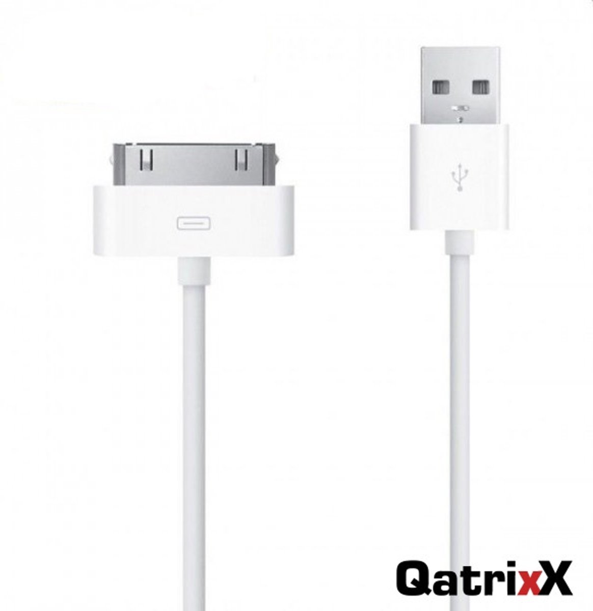 Ronde USB Datakabel Wit 1 meter voor Apple iPad 2