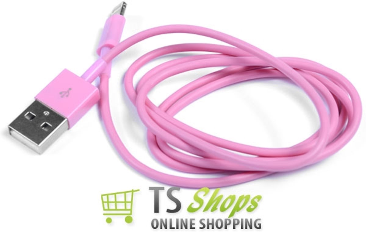 USB datakabel oplader Roze Pink voor Apple iPhone 5