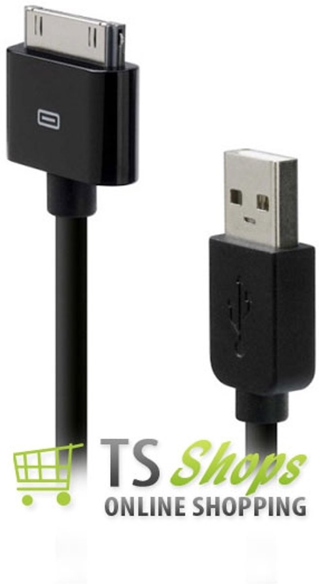 USB datakabel oplader Zwart/Black voor Apple iPhone iPod iPad 2 meter