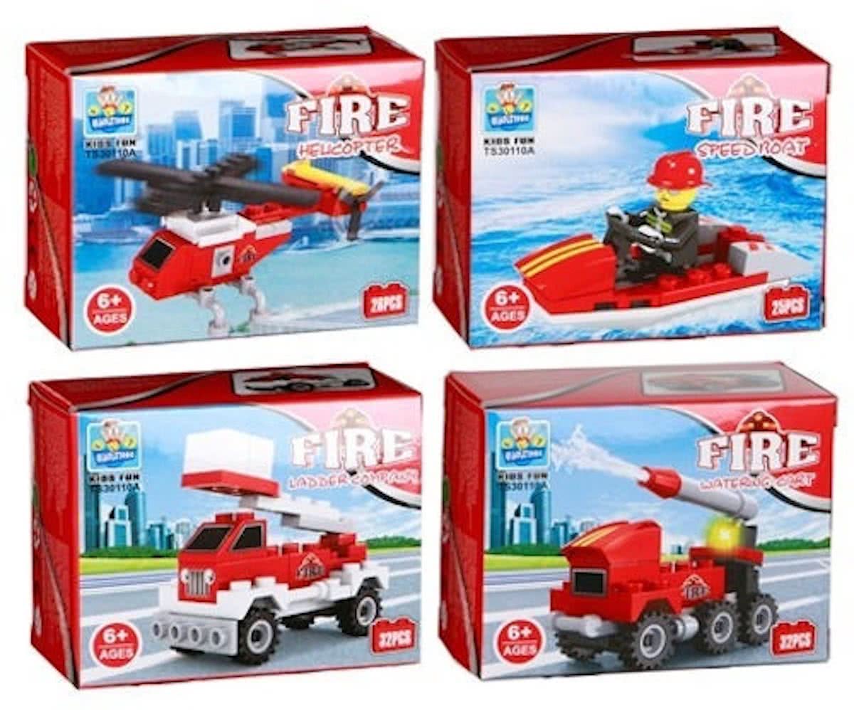 4 setjes Bricks bouwstenen Brandweer serie