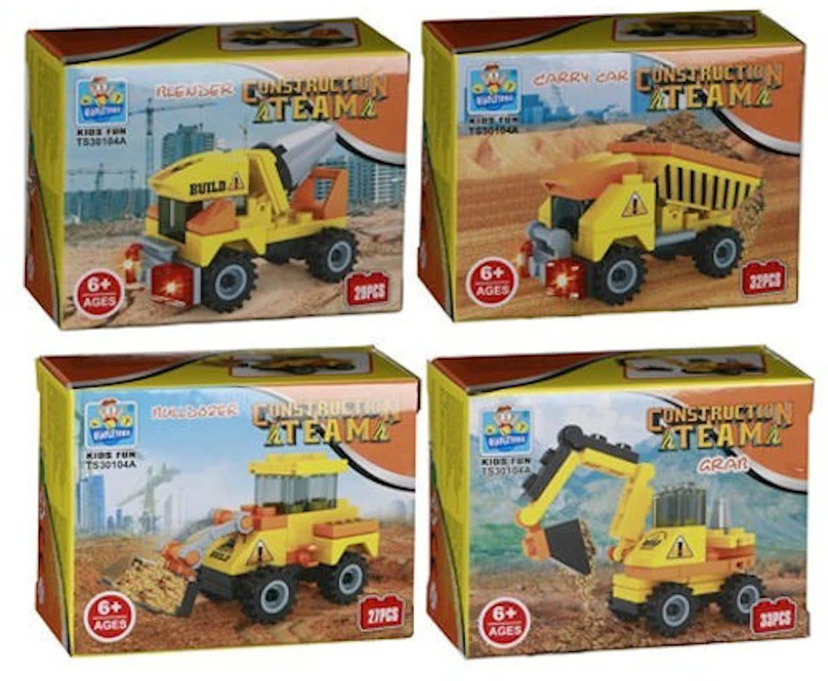 4 setjes Bricks bouwstenen werkbouw serie, Compatibel met Lego