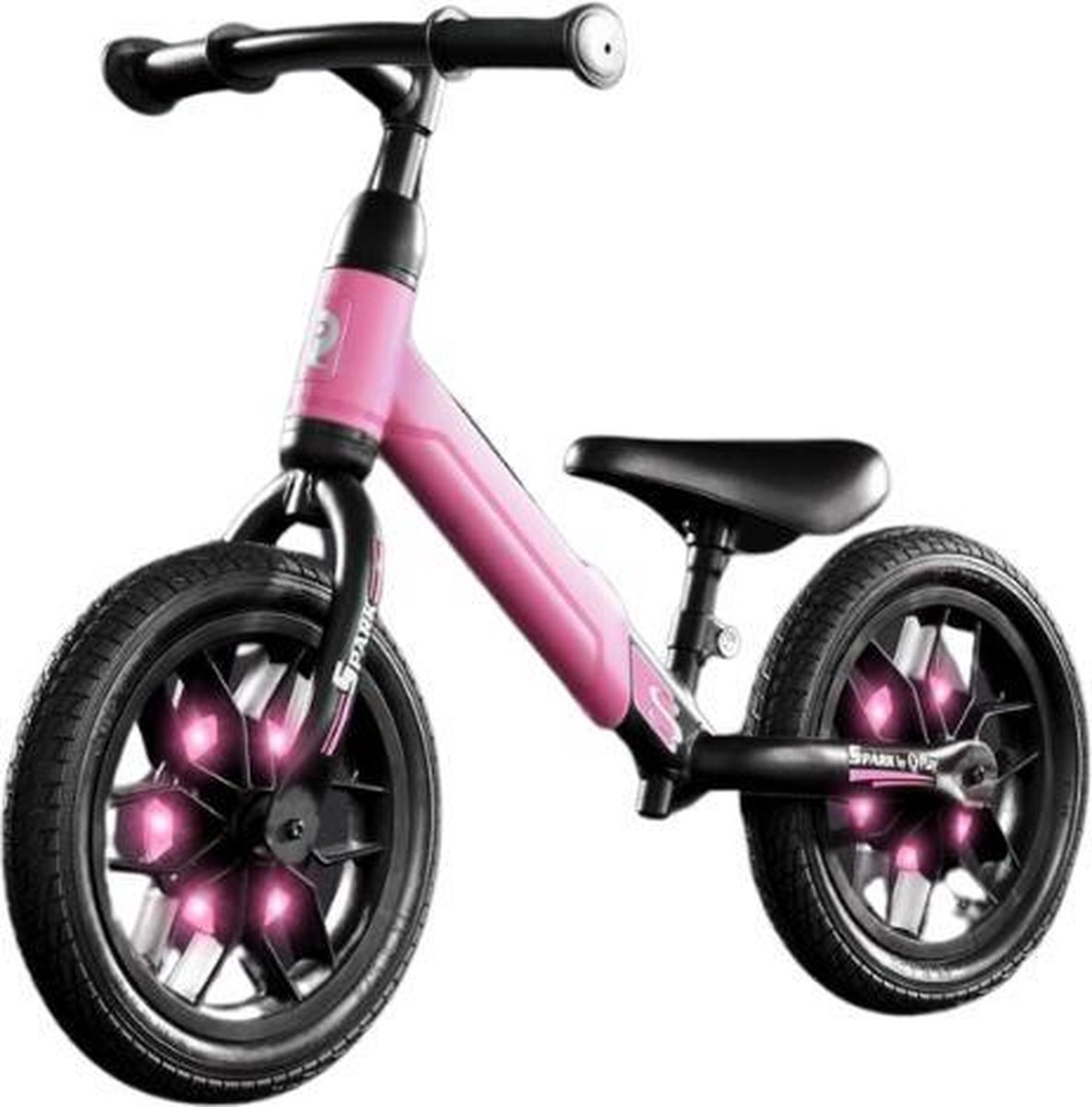 QPlay Spark Loopfiets - Jongens en Meisjes - 12 inch - Roze - Met Led Verlichting