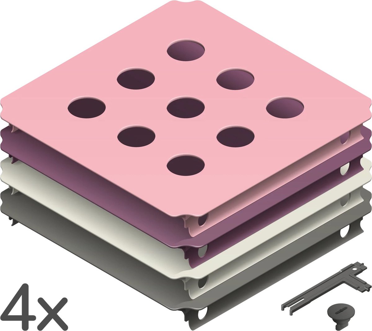   Home Gaten Panelen Set S - Berry (4st.)