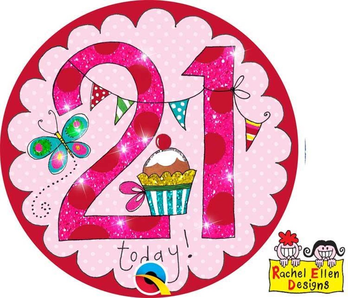 21 Jaar perfect pink roze button